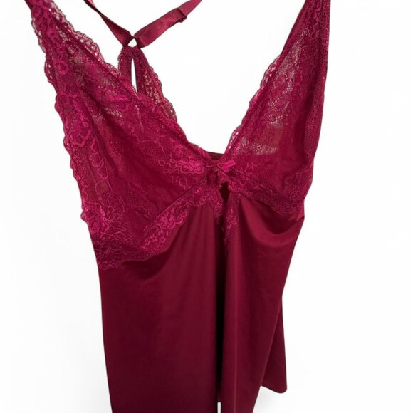 Torrid Size XL Burgundy Lace babydoll slip dress with adjustable cross straps. - Picture 5 of 7